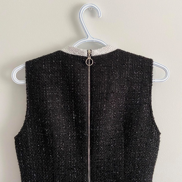 TWO PIECE MATCHING SET TWEED QUIET LUXURY FEMININE CLASSY BLACK & WHITE FRINGE - Picture 7 of 13